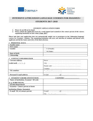 INTENSIVE LITHUANIAN LANGUAGE COURSES FOR ERASMUS+ STUDENTS 20172018