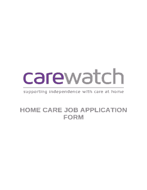 HOME CARE JOB APPLICATION FORM