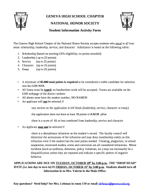 GENEVA HIGH SCHOOL CHAPTER