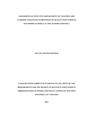 ASSESSMENT OF EFFECTIVE MANAGEMENT OF TEACHING AND LEARNING STRATEGIES IN PROVISION OF QUALITY EDUCATION IN SECONDARY SCHOOLS: A CASE OF RORYA DISTRICT
