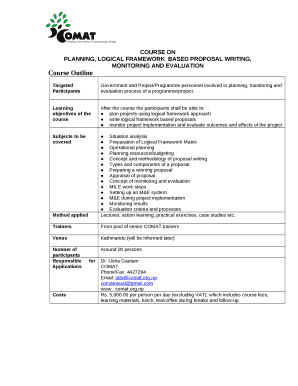 PLANNING, logical FrameworkBASED PROPOSAL WRITING, monitoring and evaluation