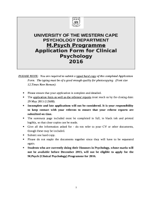 PLEASE NOTE:You are required to submit a typed hard copy of this completed Application Form