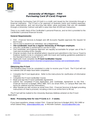 The University Purchasing Card (P-Card) is a credit card issued by the University through a financial institution