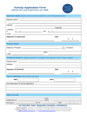 Applicants details (owners consent must be provided if you are not the property owner)