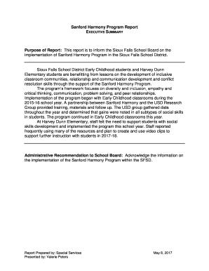 Fillable Online Sanford Harmony Program Report Fax Email Print - pdfFiller