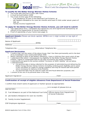 To qualify for the Better Energy Warmer Homes Scheme: