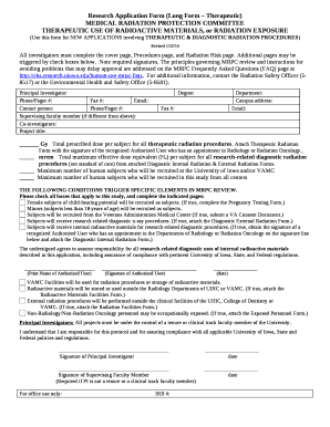 Research Application Form (Long Form Therapeutic)