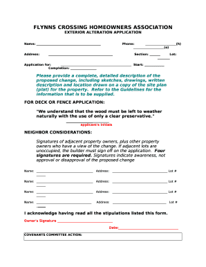 FLYNNS CROSSING HOMEOWNERS ASSOCIATION
