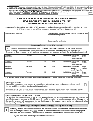 All applicants must at least fill out sections A, C and D