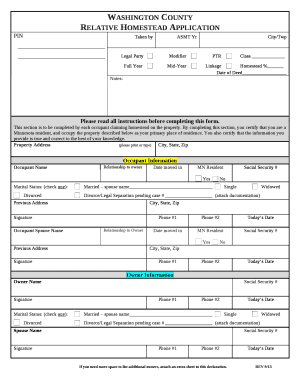 Relative Homestead Application