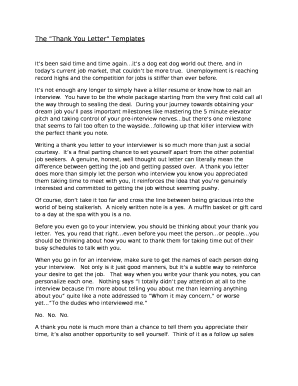 The Thank You Letter Templates