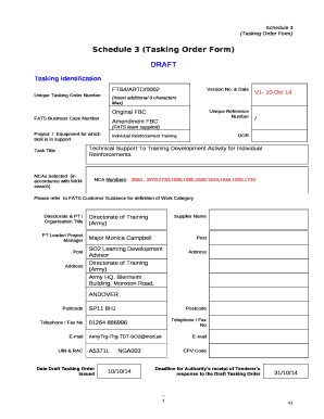 Schedule 3 (Tasking Order Form) - Data.gov.uk