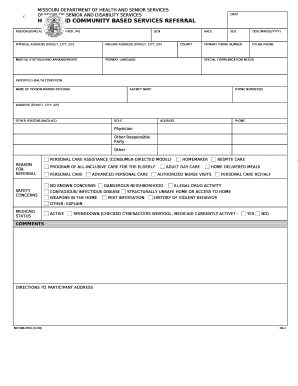 HOME AND COMMUNITY BASED SERVICES REFERRAL