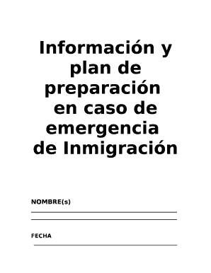 Informacin y plan de preparacin