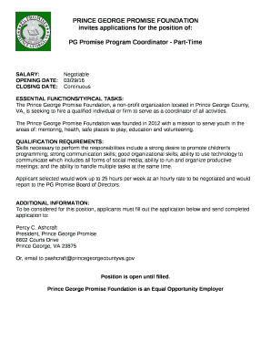 PRINCE GEORGE PROMISE FOUNDATION