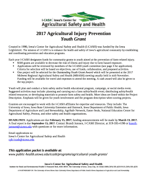 Created in 1990, Iowa's Center for Agricultural Safety and Health (I-CASH) was funded by the Iowa Legislature