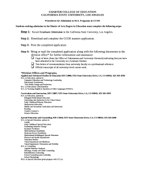 Procedures for Admission to M