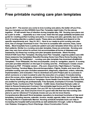 Fillable Online Free printable nursing care plan templates Fax Email ...