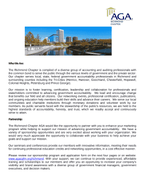 The Richmond Chapter is compiled of a diverse group of accounting and auditing professionals with the common bond to serve the public through the various levels of government and the private sector