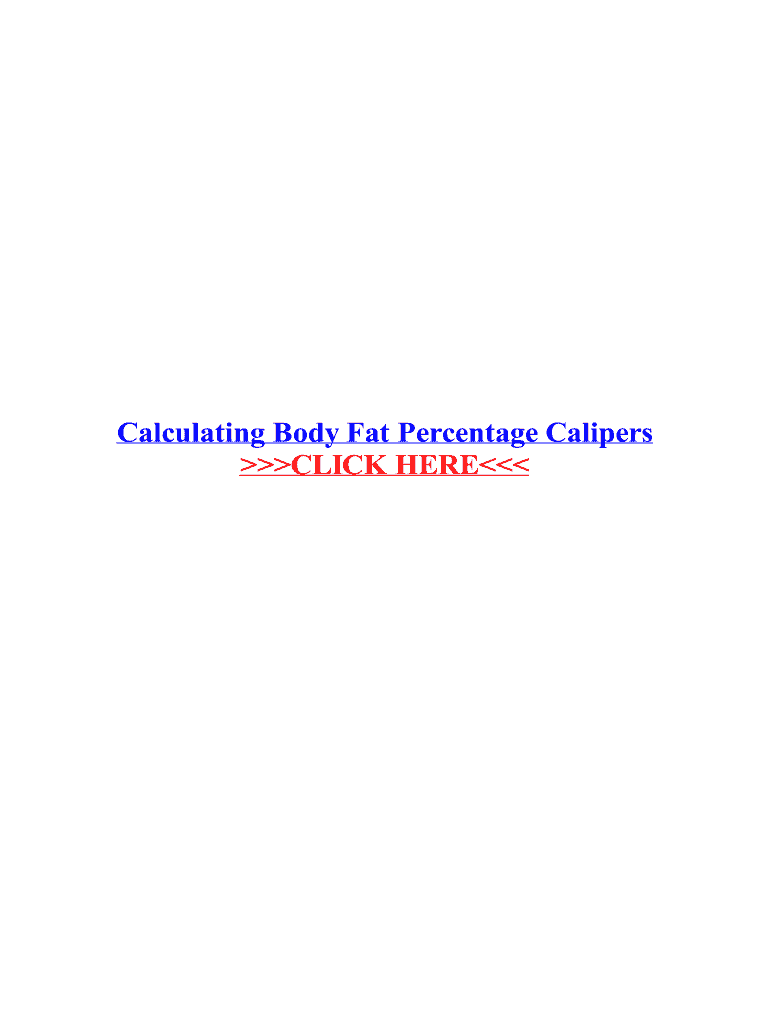 Fillable Online Calculating Body Fat Percentage Calipers Fax Email