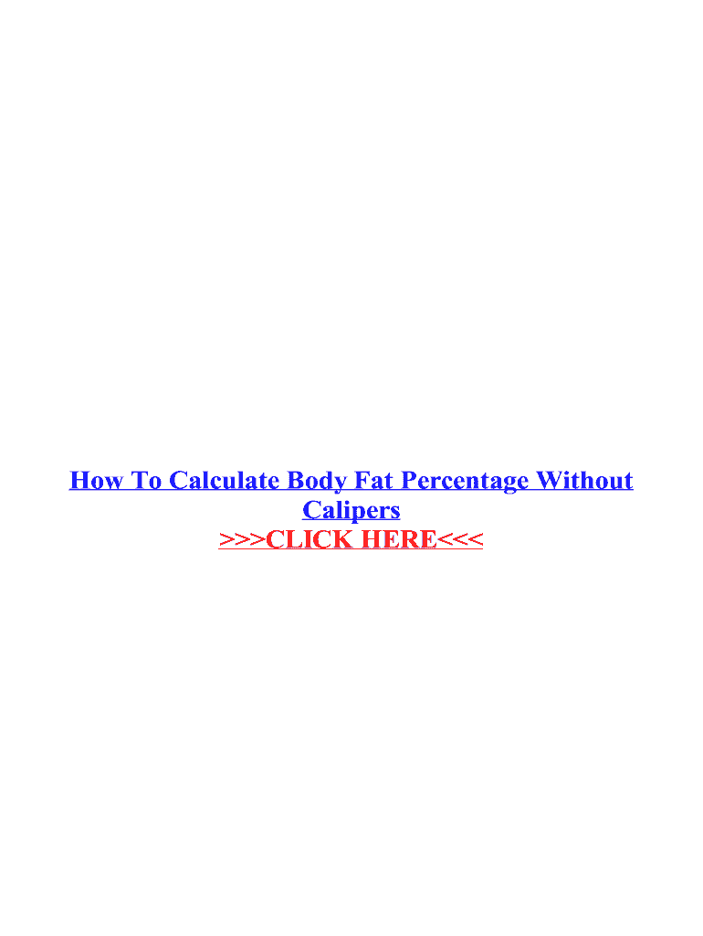 Fillable Online How To Calculate Body Fat Percentage Fax Email Print pdfFiller