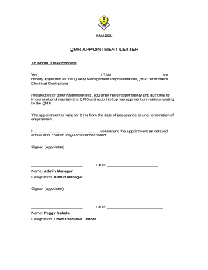 appointment of representative letter