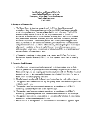 Specifications and Scope of Work for