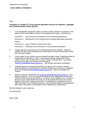 Invitation to Tender (ITT) to provide specialist services for Speech, Language and Communication Needs (SLCN)