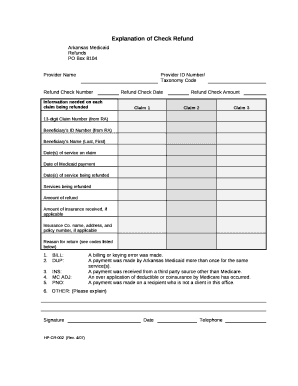 Explanation of Check Refund