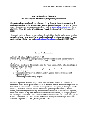 the Prescription Monitoring Program Questionnaire