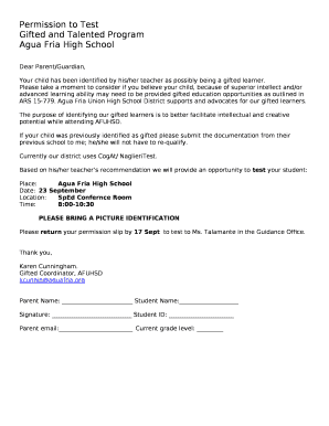 The purpose of identifying our gifted learners is to better facilitate intellectual and creative potential while attending AFUHSD