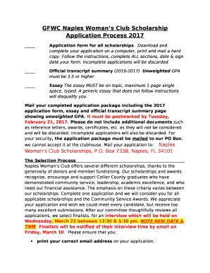 GFWC Naples Womans Club Scholarship Application Process 2017