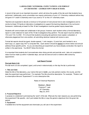 fillable online laboratory notebook expectations and format fax laboratory notebook format