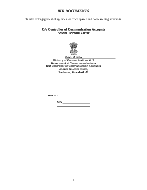Tender for Engagement of agencies for office upkeep and housekeeping services in