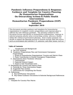 Pandemic Influenza Preparedness & Response: