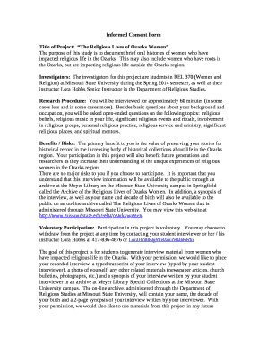 Title of Project:The Religious Lives of Ozarks Women template