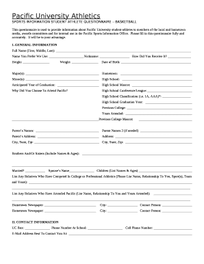 Pacific University Athletics template