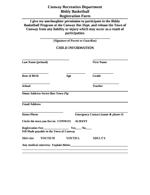 Conway Recreation Department template