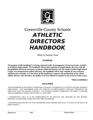The purpose of this handbook is to bring a planned order of management of extracurricular activities to all District high schools