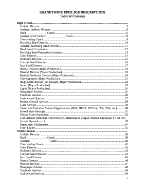 BRANDYWINE EPER JOB DESCRIPTIONS template