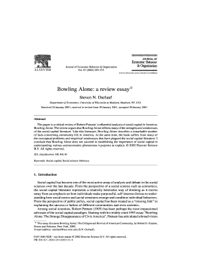 Bowling alone essay