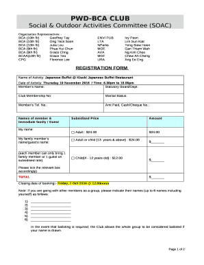 Social & Outdoor Activities Committee (SOAC) template
