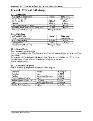 Protocol:PHM and PAL Assays template