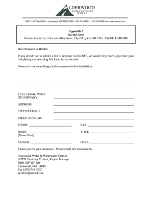 Human Resources, Time and Attendance, Payroll System RFP No: AWWD IT2015001 template