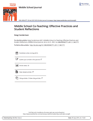 Fillable Online Middle School Journal Fax Email Print - pdfFiller