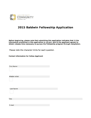 Before beginning, please note that submitting this application indicates that 1) the ination presented in this application is correct, and 2) the applicant agrees to obtain release time necessary to pursue the Fellowship program through