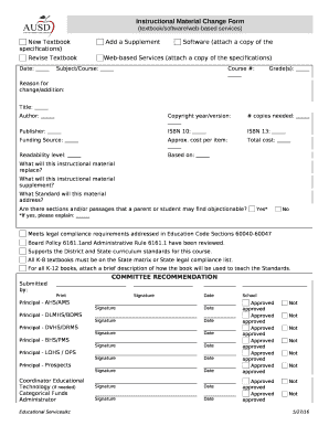 New Textbook Add a Supplement Software (attach a copy of the specifications)