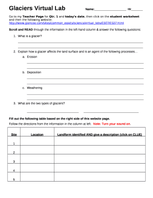 Glaciers Virtual LabName:Hr template