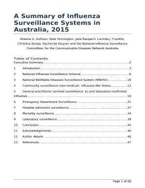 A Summary of Influenza Surveillance Systems in Australia, 2015