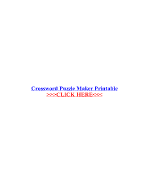 Fillable Online Crossword Puzzle Maker Printable Fax Email Print ...
